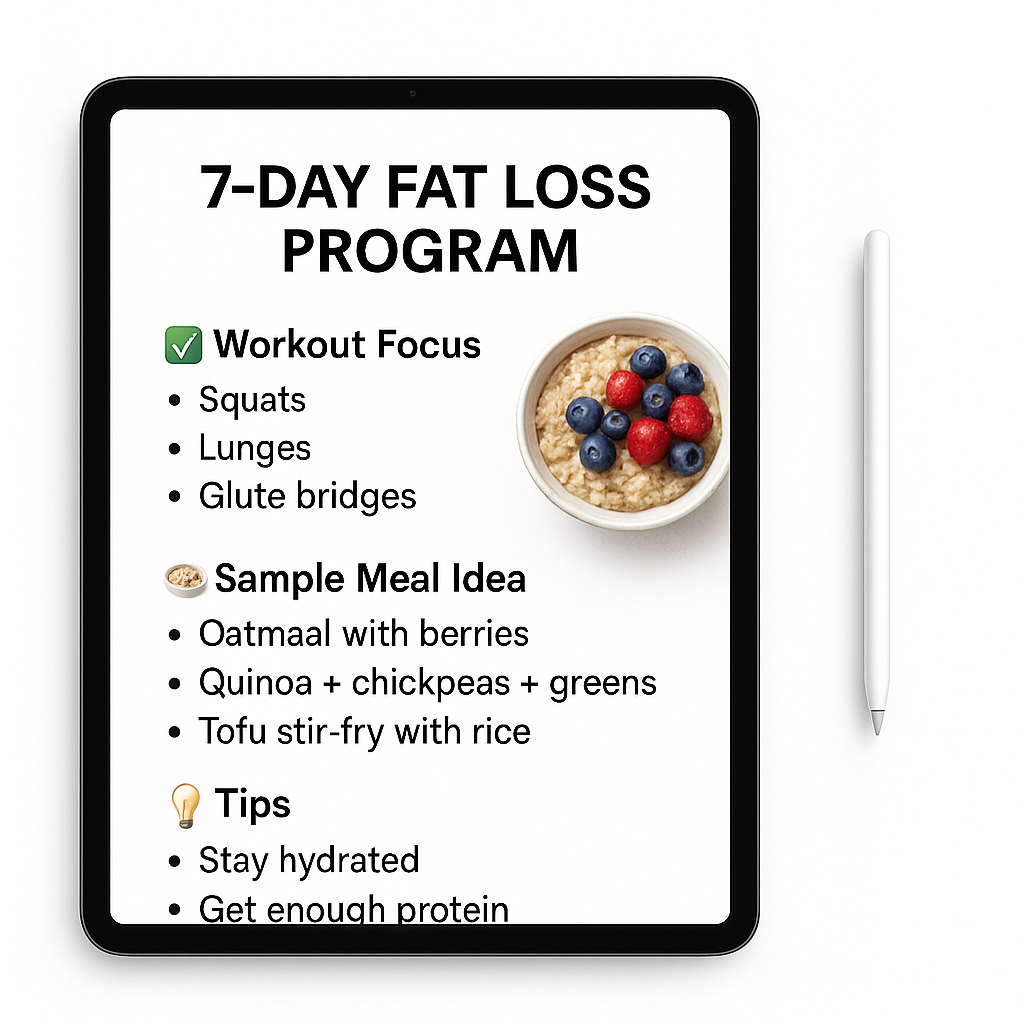 7-day Fat Loss Program Ebook/Guide
