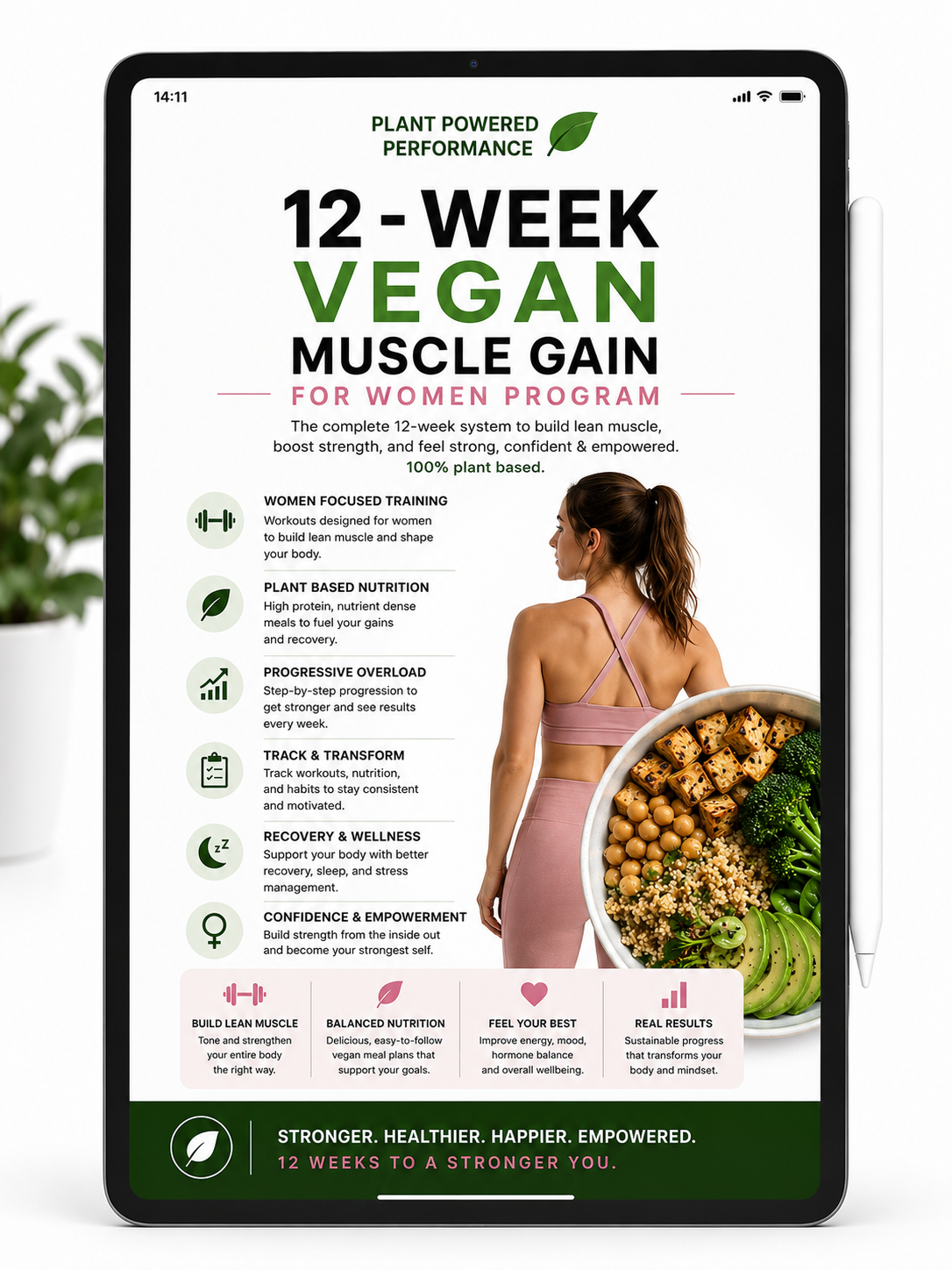 12-Week Vegan Muscle Gain For Women Program