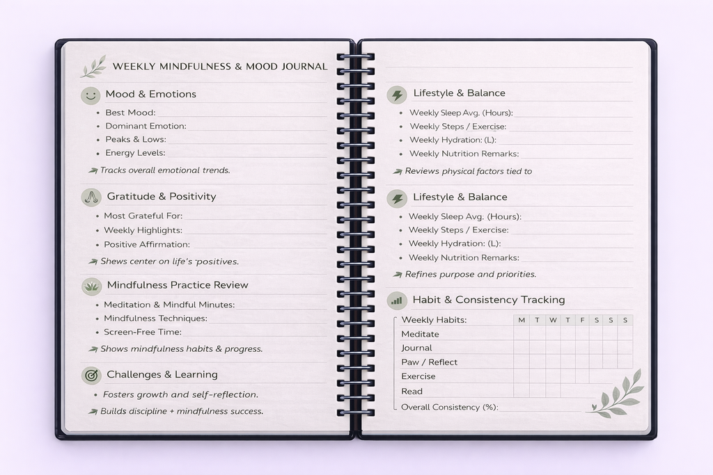 The 2026 Digital Mindfulness & Mood Journal/Tracker