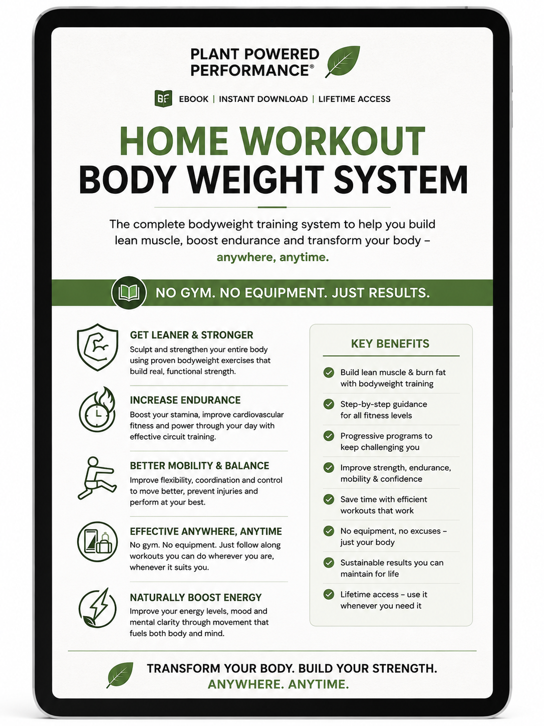 Home Workout Bodyweight System Program