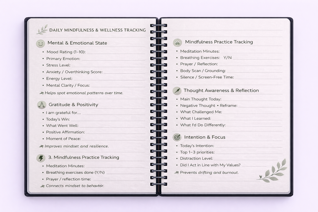 The 2026 Digital Mindfulness & Mood Journal/Tracker