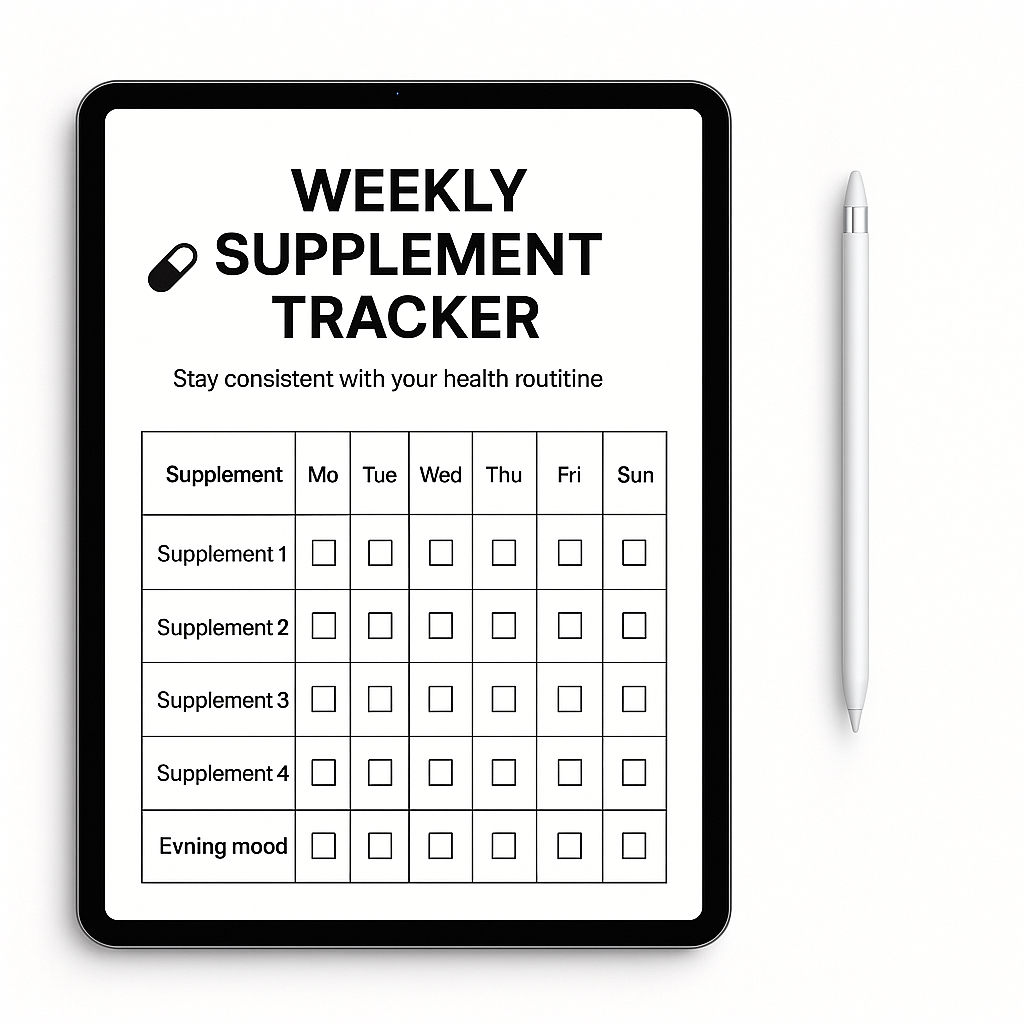 Supplement Performance Tracker/Template