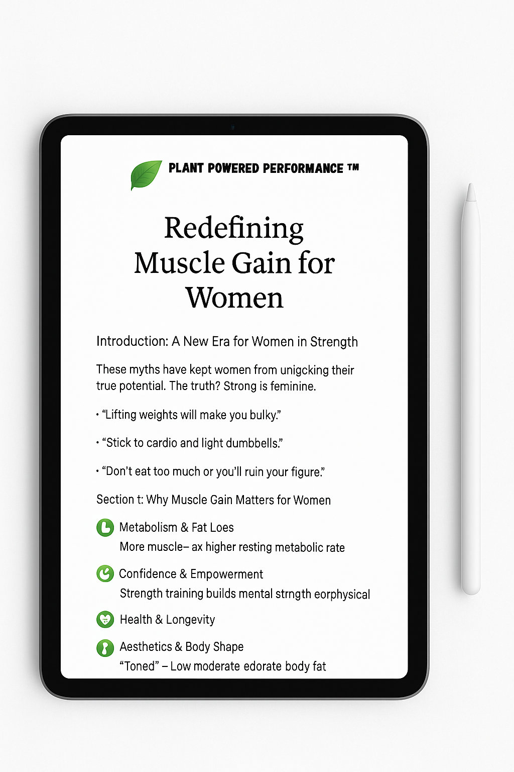 Vegan Muscle Gain For Women Ebook/Guide