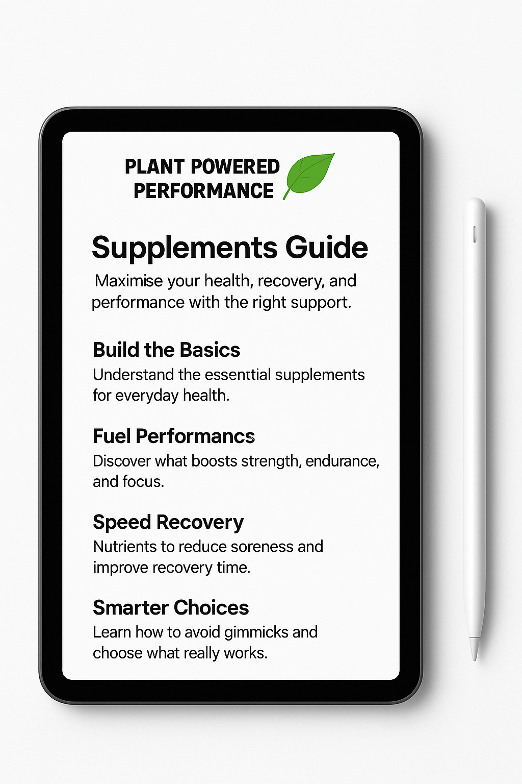 Supplements Guide/Ebook For Beginners & Athletes