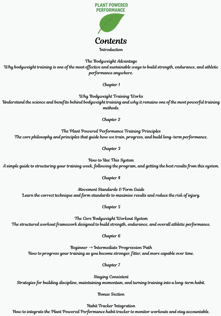 Digital Workout Bodyweight System Ebook