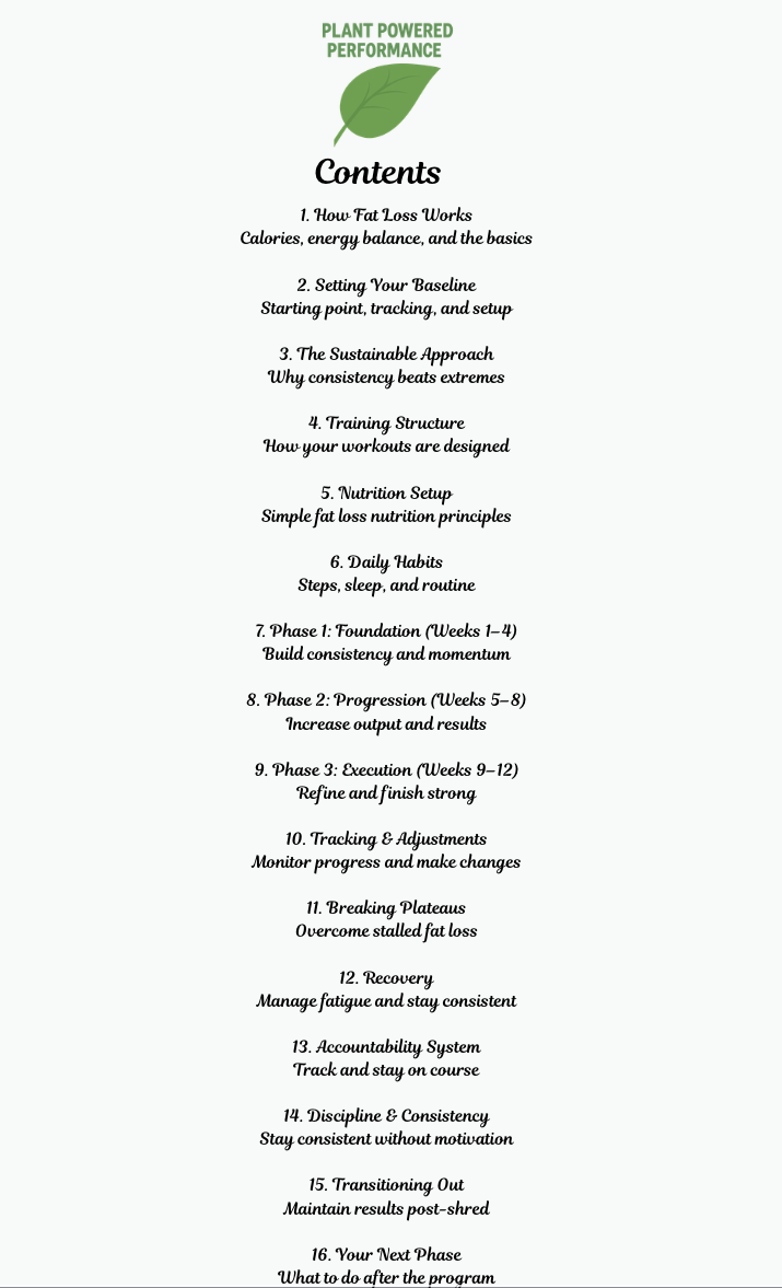 The 12-Week Sustainable Shred System Program/Ebook