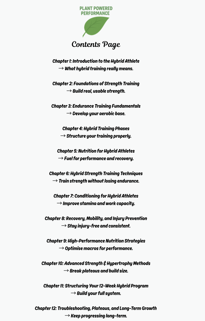 12-Week Hybrid Athlete Program Ebook/Guide