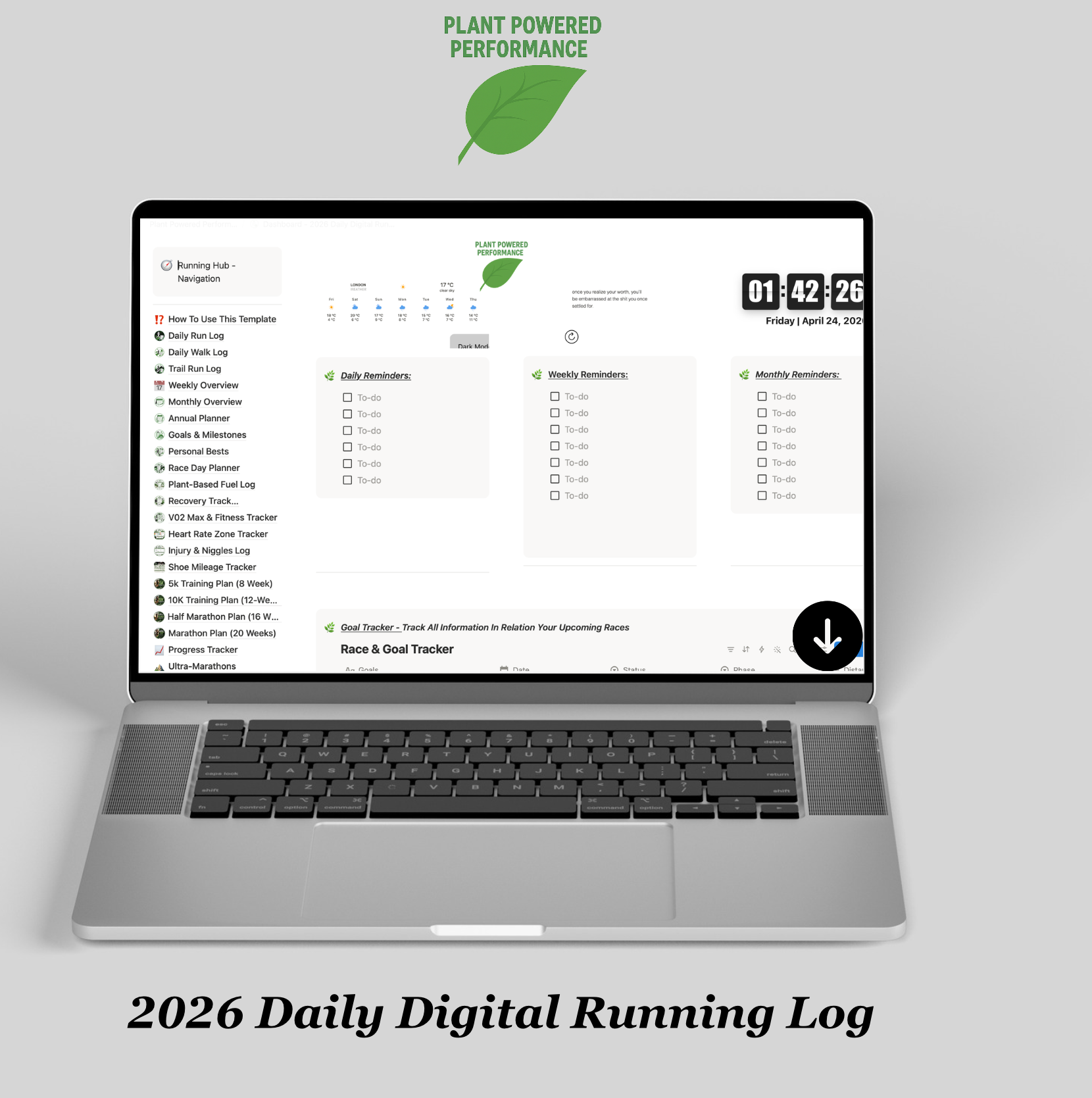 The 2026 Daily Digital Running Log