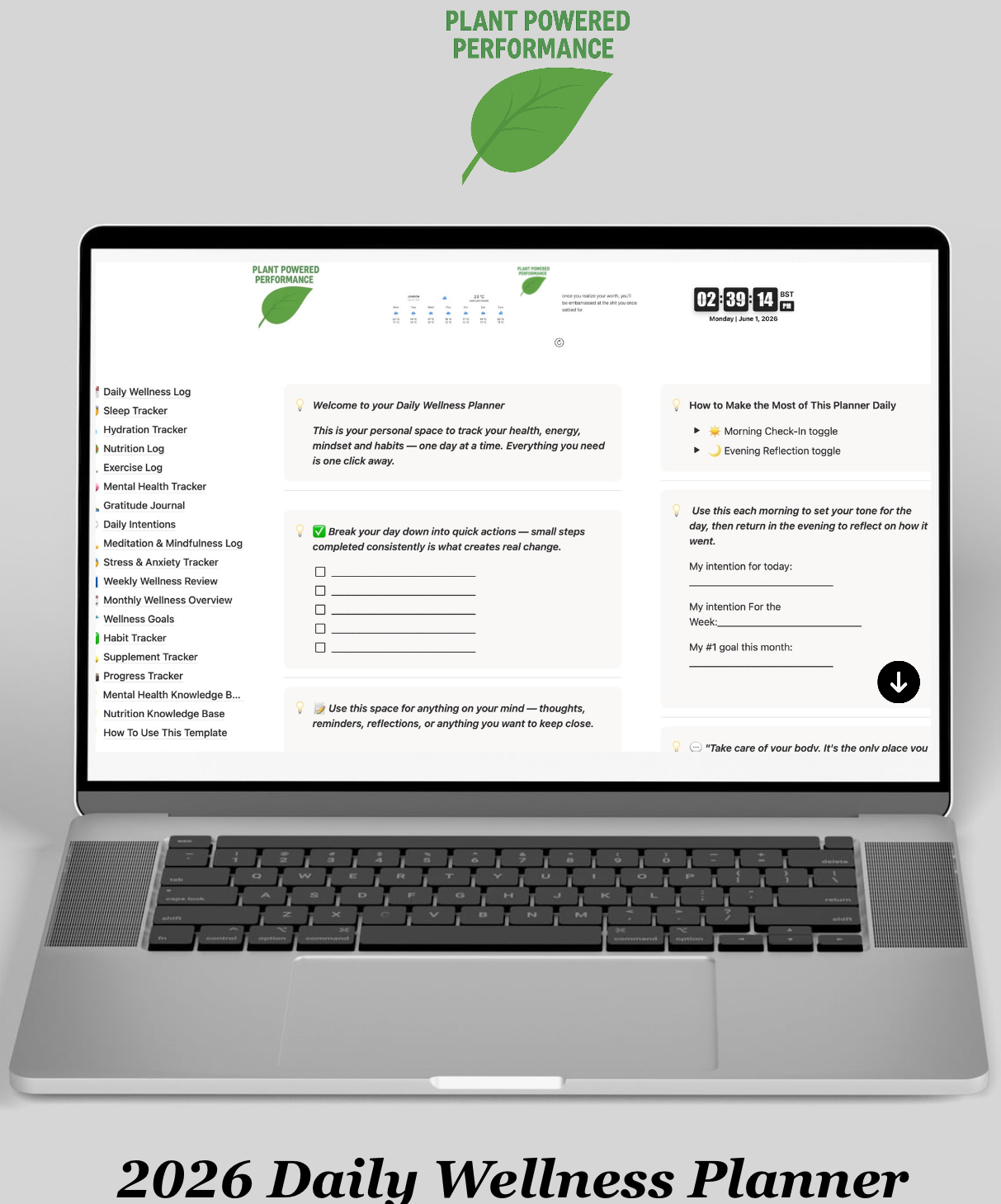 The 2026 Digital Daily Wellness Planner/Journal