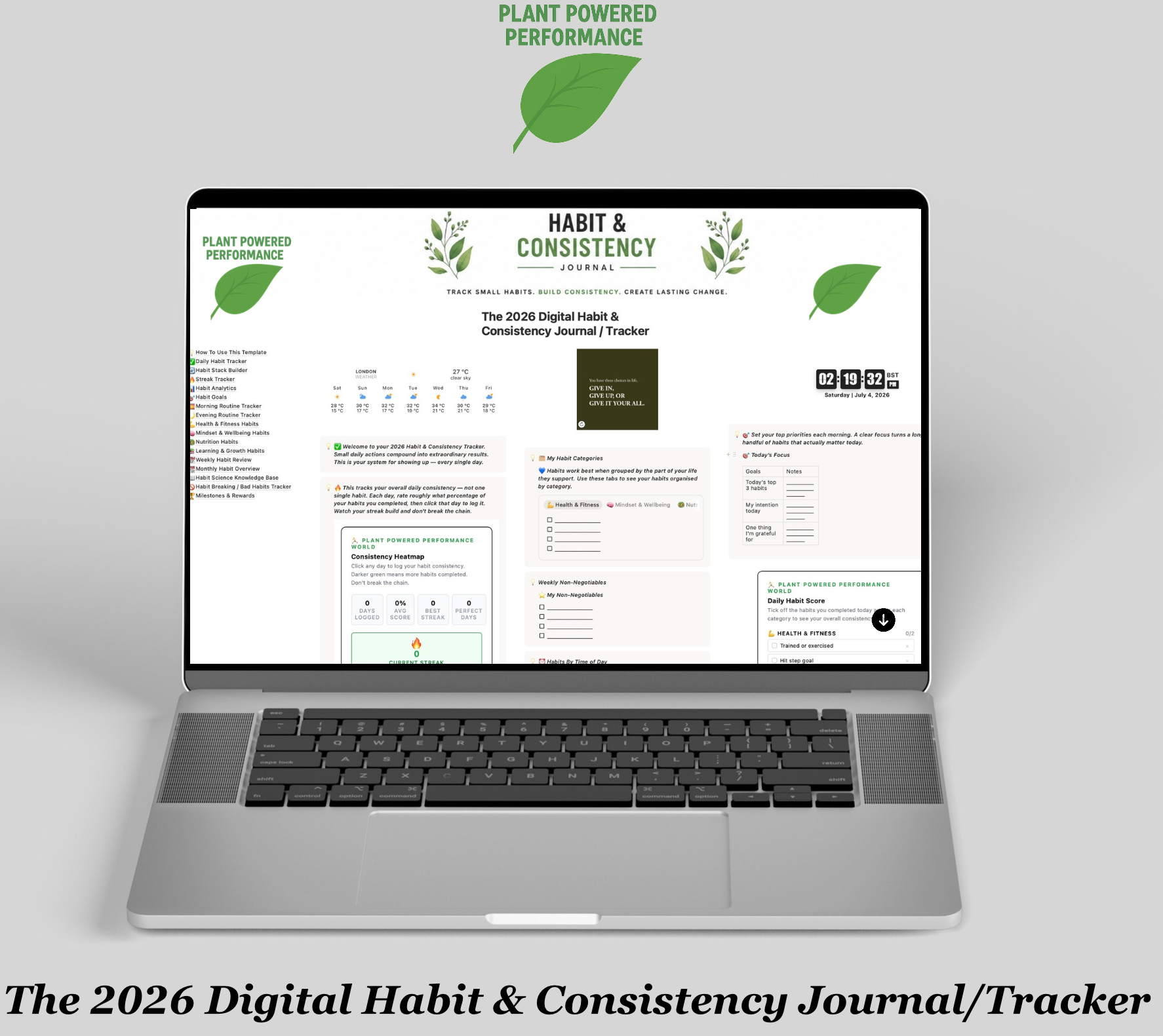 Habit & Consistency Journal 2026