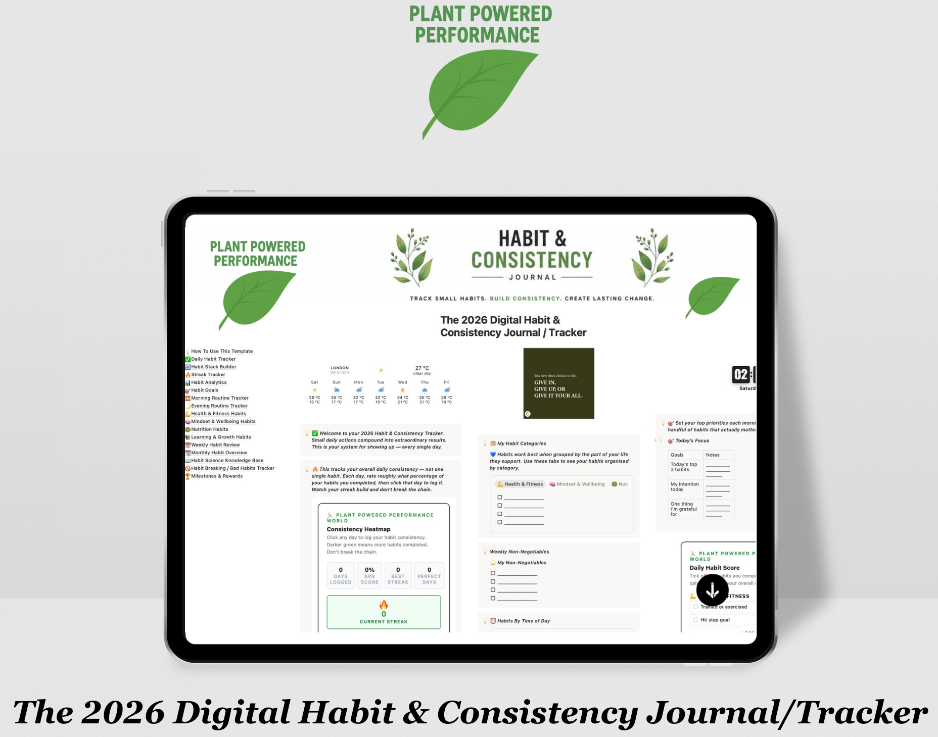 Habit & Consistency Journal 2026