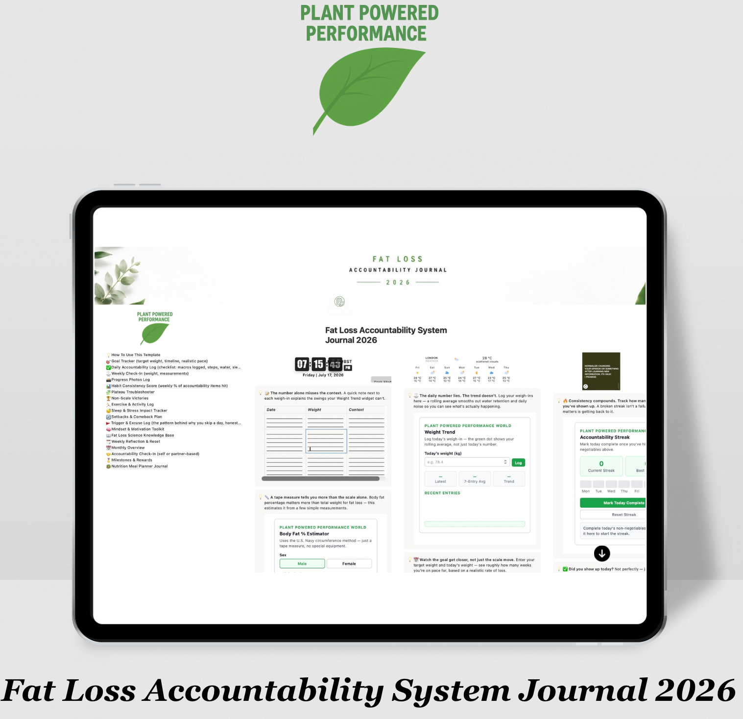 Fat Loss Accountability System Journal 2026